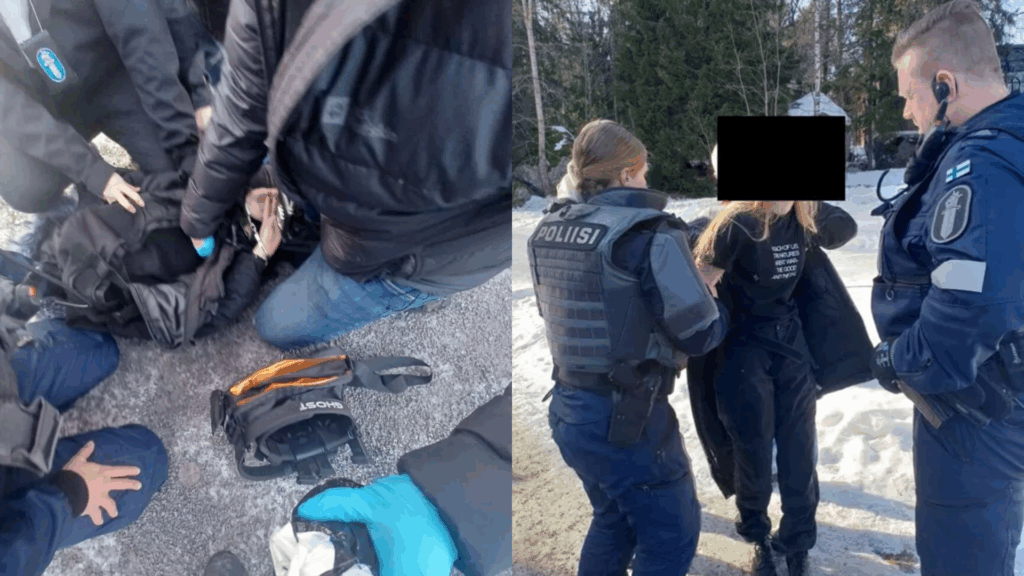 poliisi pidätti Evita Kolmonen pihalla.