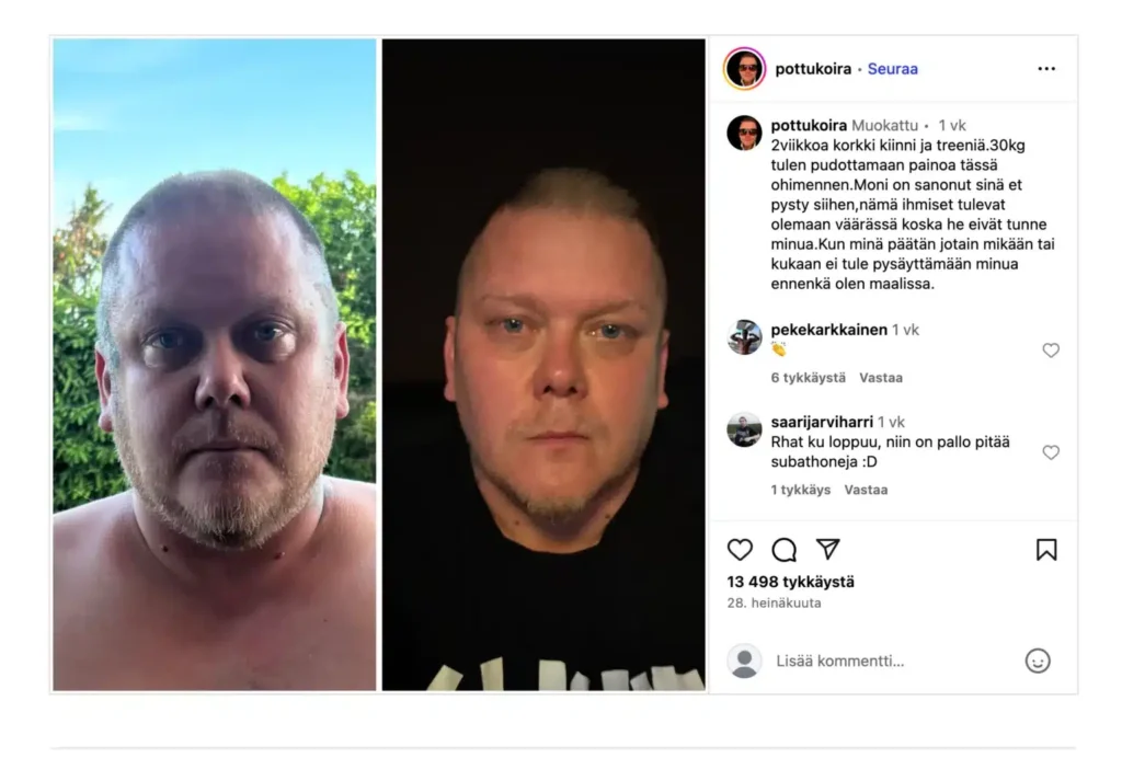 Pottukoira Kick Instagram-postaus